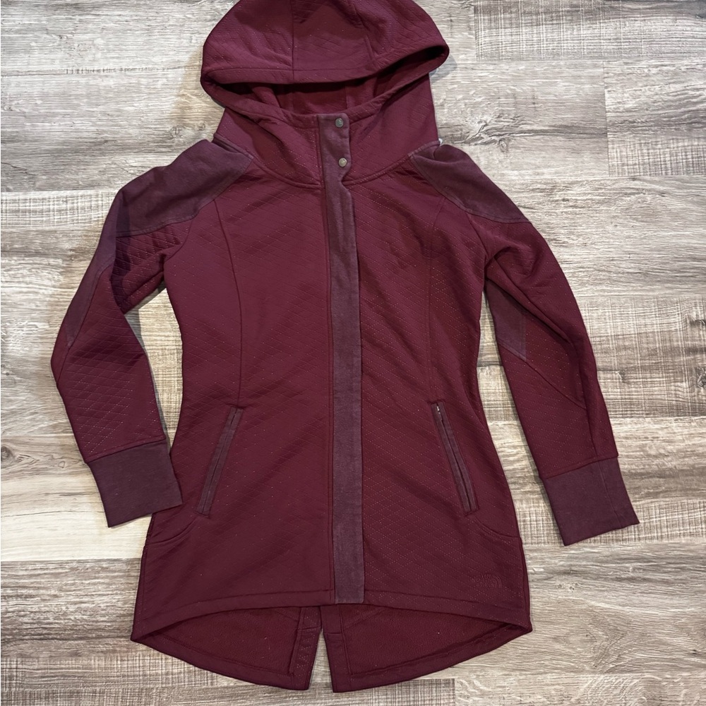 Women's Burgundy Hooded Jacket
